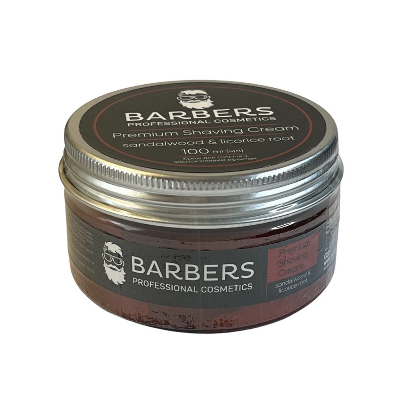 Крем для бритья с успокаивающим эффектом Barbers Sandalwood-Licorice Root, 100 мл